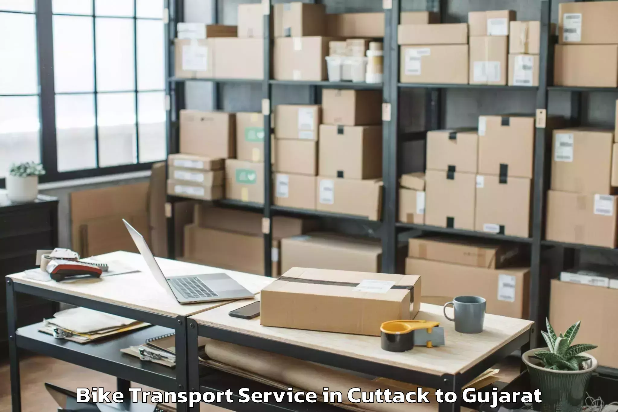 Quality Cuttack to Jetalsar Bike Transport